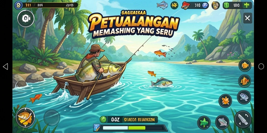 Tangkapan ikan yang memukau dalam gameplay 234E.