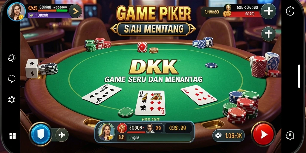 Screenshot gameplay DKK menampilkan aksi Poker yang mendebarkan.