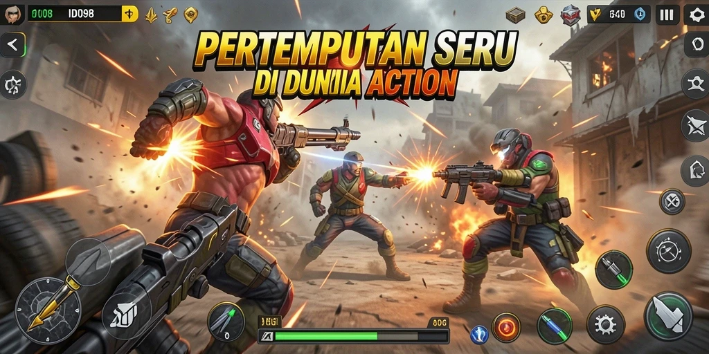 Tangkapan layar menampilkan aksi seru dalam gameplay ID098.
