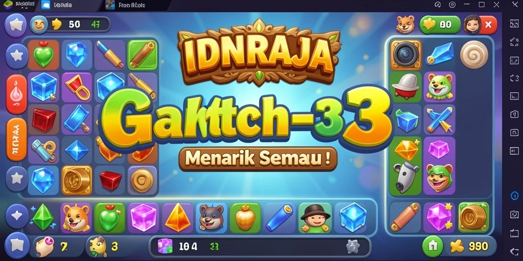 Screenshot gameplay IDNRAJA yang menunjukkan aksi Match-3 yang seru.