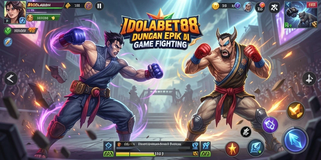 Tangkapan layar menampilkan pertarungan seru dengan karakter unik di IDOLABET88.