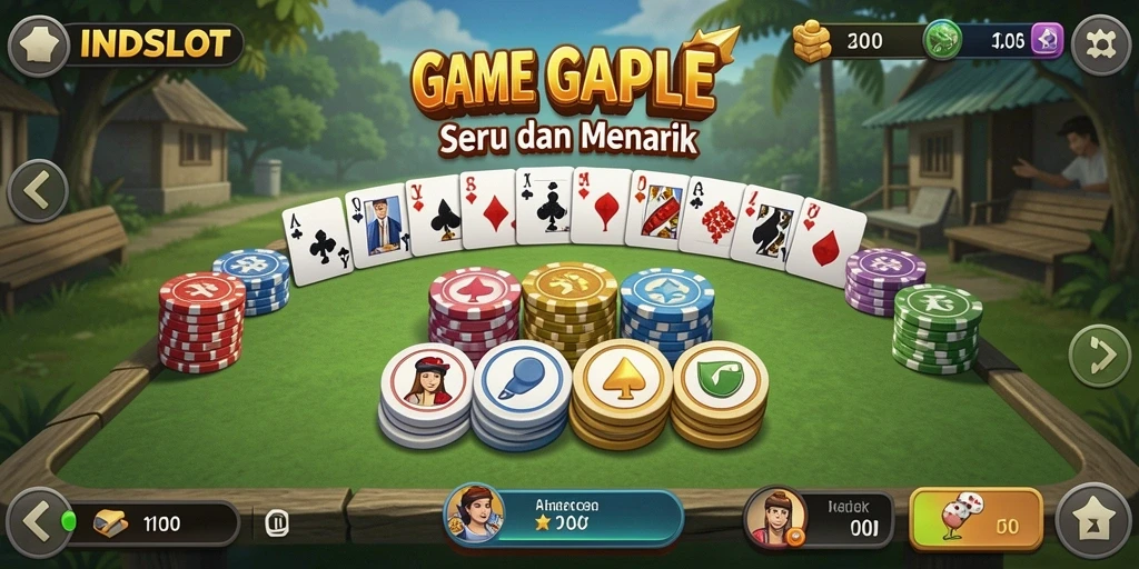 Tampilan menarik dari gameplay Gaple di INDSLOT.