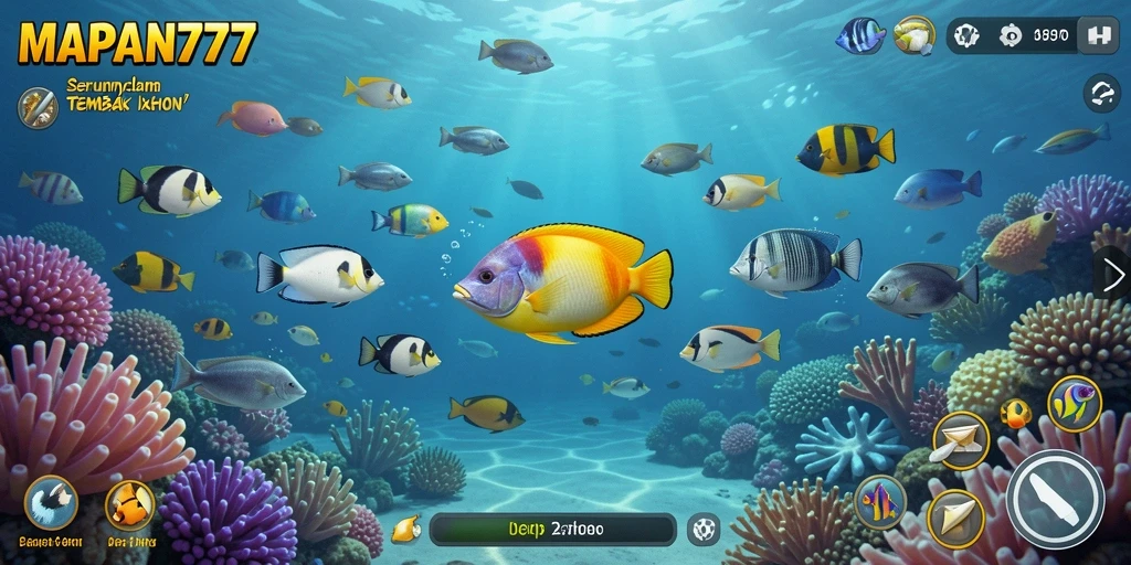 Tangkapan layar gameplay seru Tembak Ikan MAPAN777.