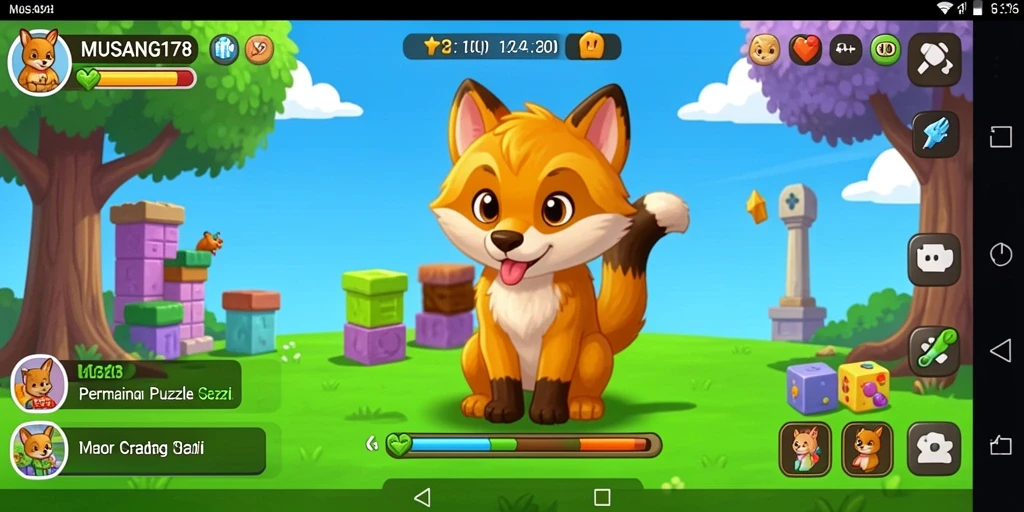 Tangkapan layar utama MUSANG178 menunjukkan gameplay Puzzle yang menantang dan seru.