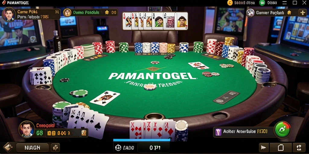 Tangkapan layar utama <strong>PAMANTOGEL</strong> menunjukkan gameplay poker yang seru dan menarik.