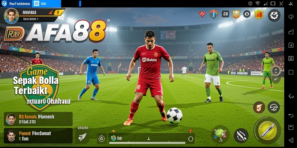 Tampilan gameplay RAFA88 dengan aksi sepak bola yang menarik.