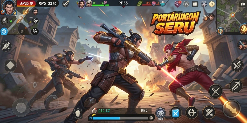 Screenshot menunjukkan aksi seru dalam gameplay RP55.