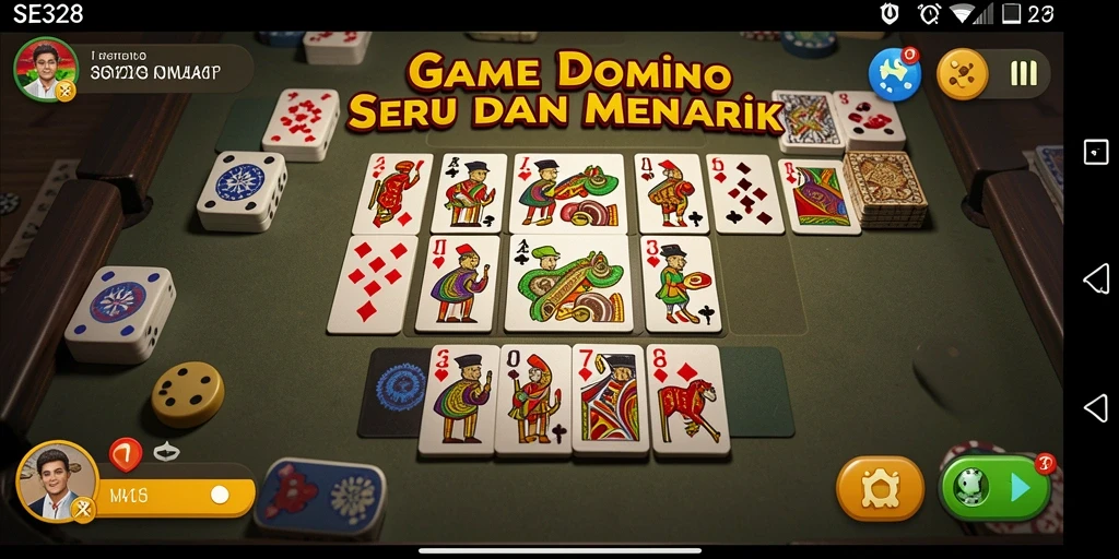 Tampilan menarik dari gameplay SE328 dengan pemain bersaing di papan Domino.
