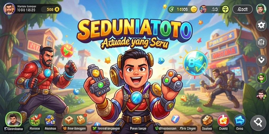 Tampilan gameplay SEDUNIATOTO yang menegangkan dan penuh warna.