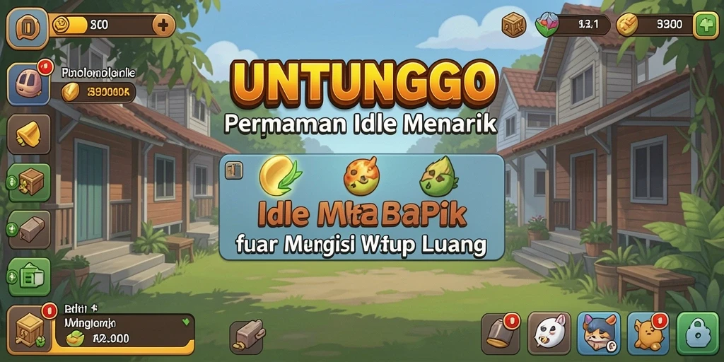 Tampilan gameplay utama UNTUNGGO yang menarik dan interaktif.