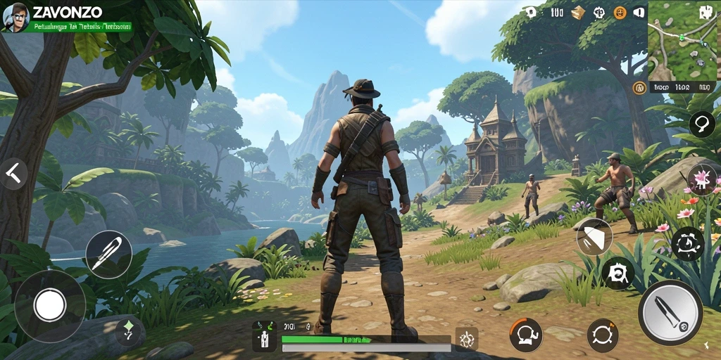 Tampilan gameplay ZAVONZO di dunia terbuka yang menakjubkan.